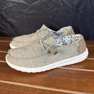 Hey Dude Wendy Chambray‎ Sage Slip-On Lightweight Loafer Shoes Women's US 9